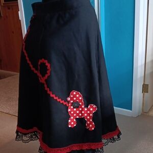 Black and Red Poodle Skirt